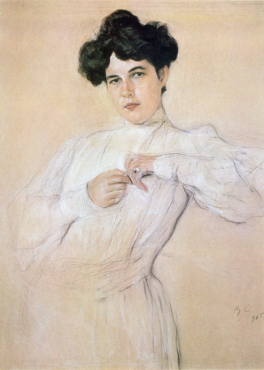 Maria Pavlovna Botkina door Valentin Aleksandrovich Serov