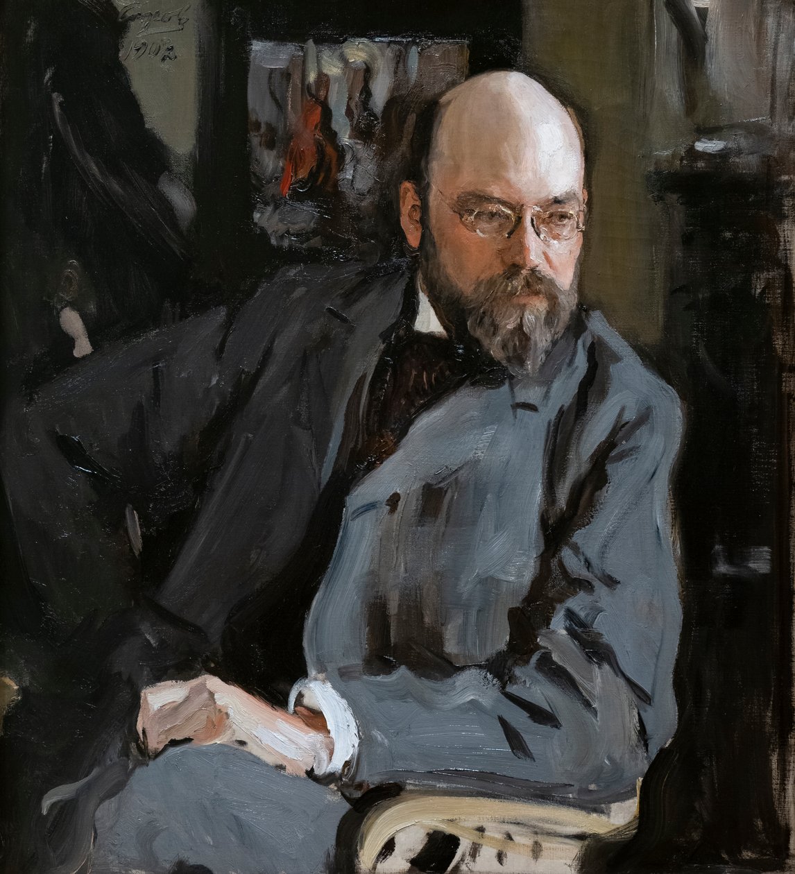 Portret van Ilya Ostroukhov door Valentin Aleksandrovich Serov