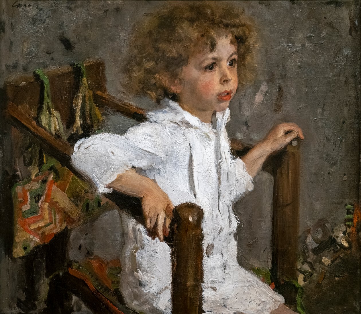 Portret van Mika Morozov door Valentin Aleksandrovich Serov