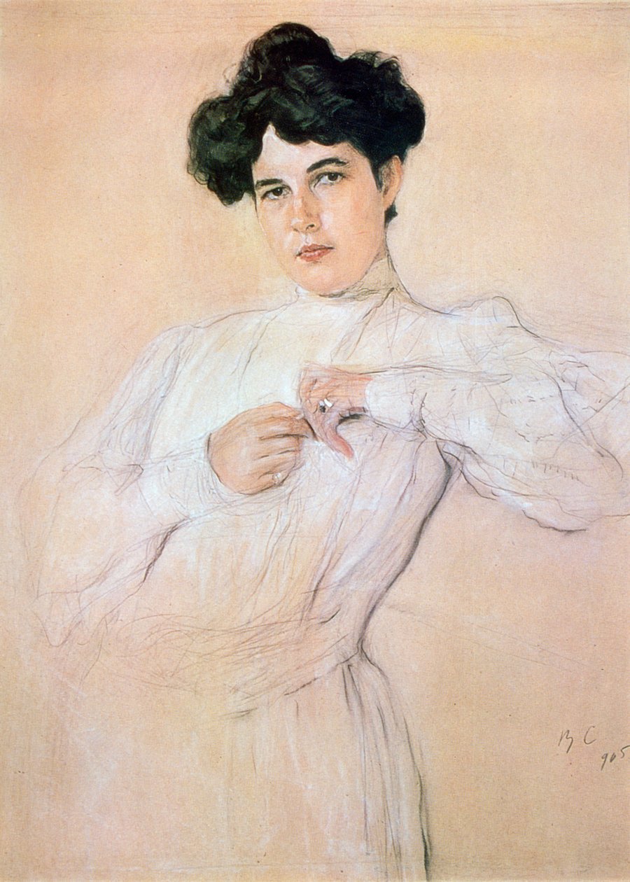 Portret van Maria Botkina, 1905 door Valentin Serov
