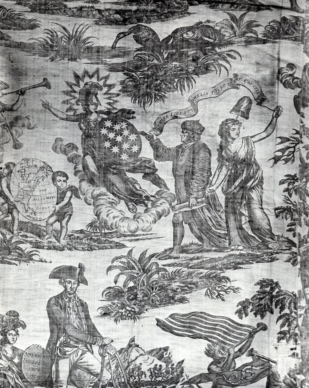 Apotheose van Franklin (meubelstof) door Valentine Green
