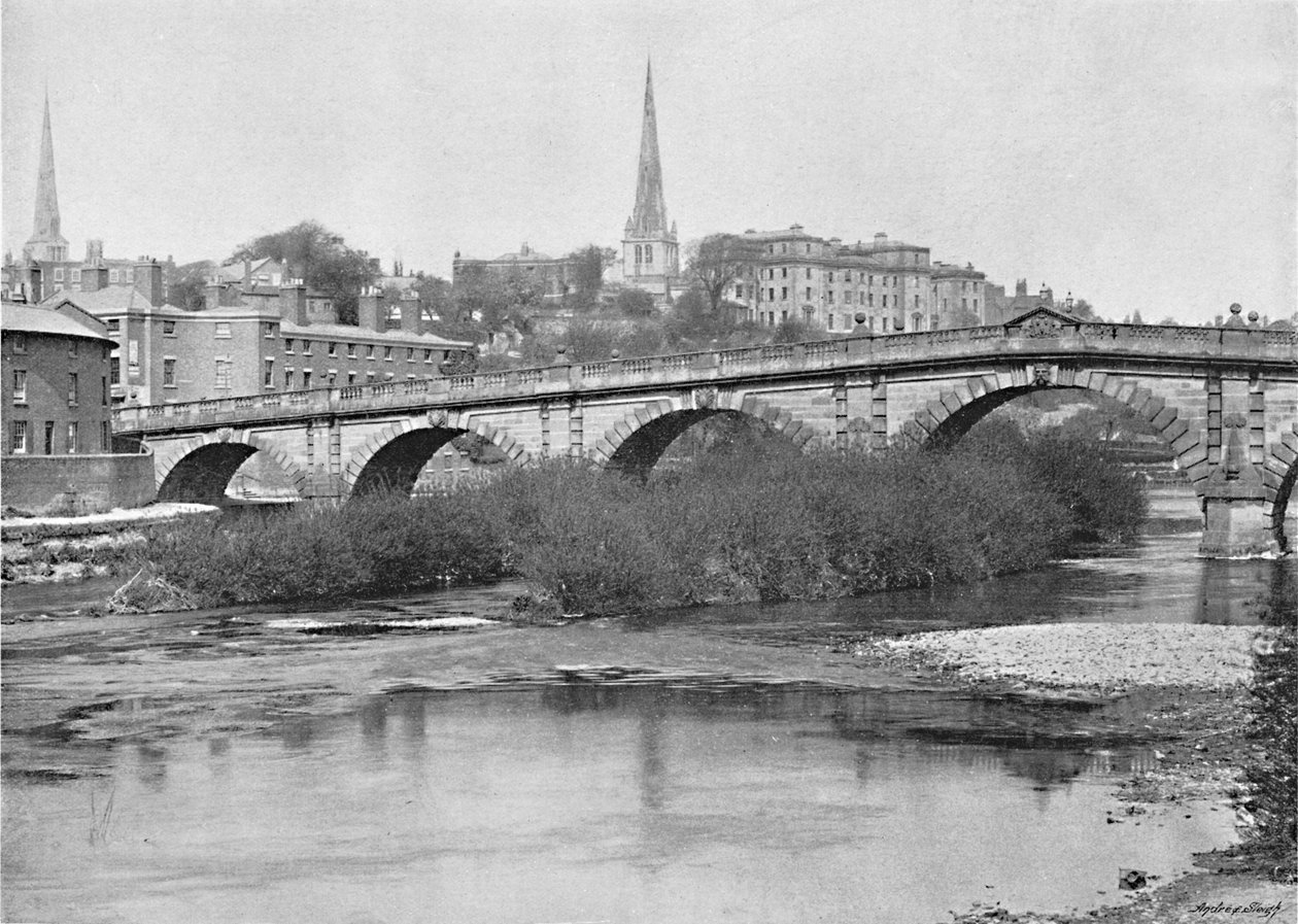 Engelse Brug, Shrewsbury door Valentine and Sons Ltd