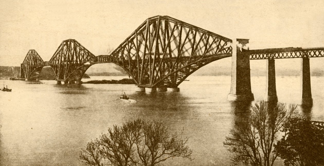 De Forth Bridge, 1930 door Valentine and Sons Ltd