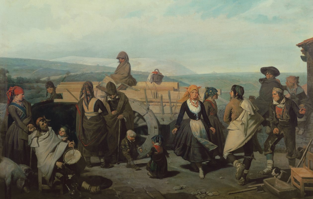 Soriaanse boeren dansen, 1866 door Valeriano Domínguez Bécquer