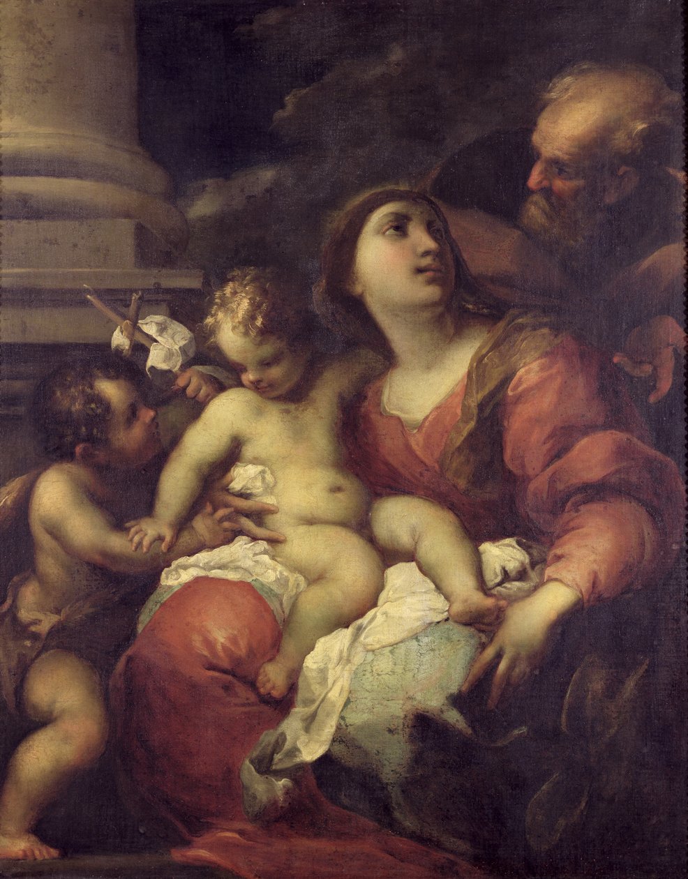 De Heilige Familie door Valerio Castello