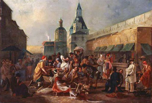 Verfrissingskraam bij de Chinese Muur in Moskou door Vasili Egorovich Astrakhov