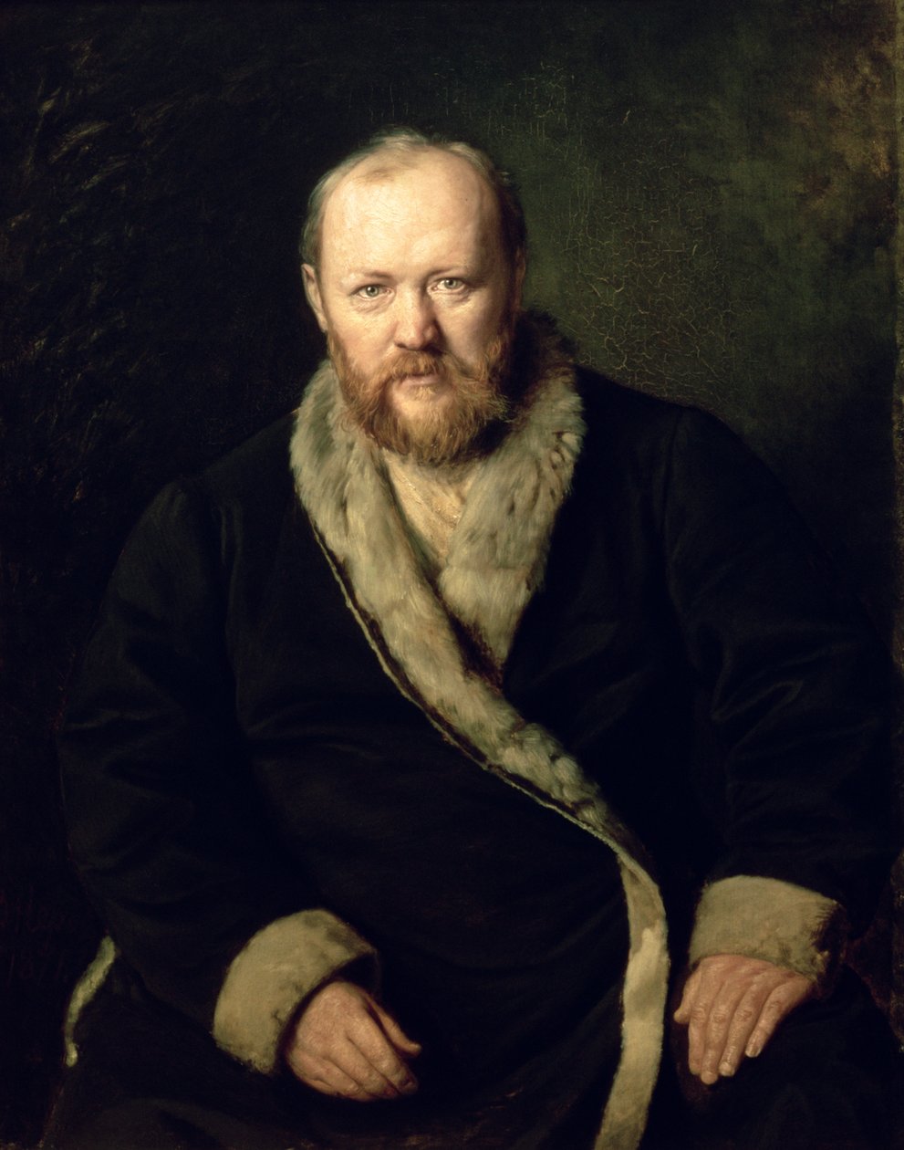 Portret van Aleksandr Ostrovsky (1823-86) door Vasili Grigorevich Perov
