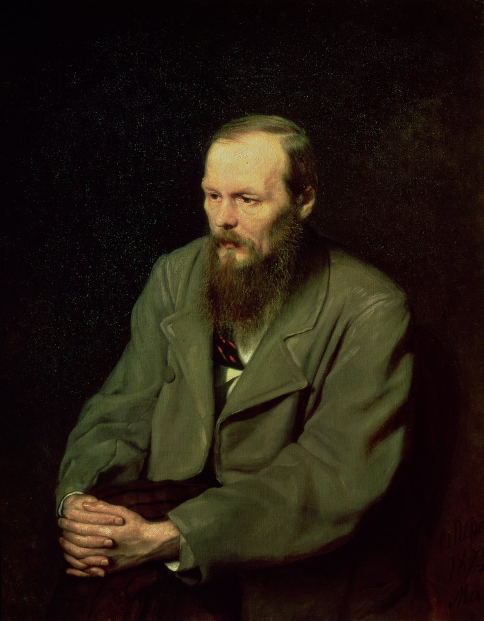 Portret van Fjodor Dostojevski, 1872 door Vasili Grigorevich Perov
