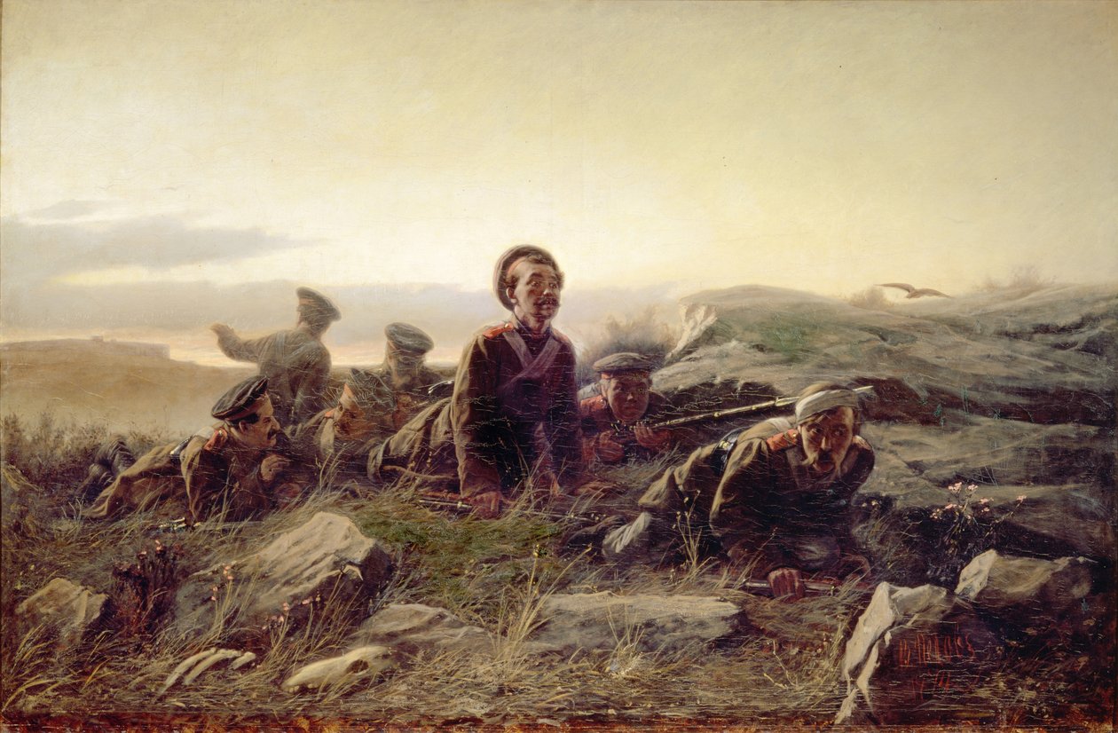 Plastuns in Sebastopol, 1874 door Vasili Grigorevich Perov