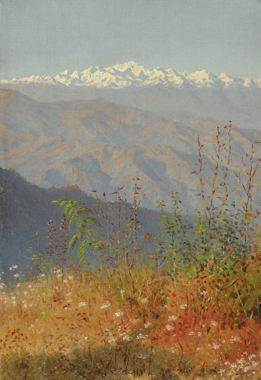 Zonsondergang in de Himalaya, 1879 door Vasili Vasilievich Vereshchagin