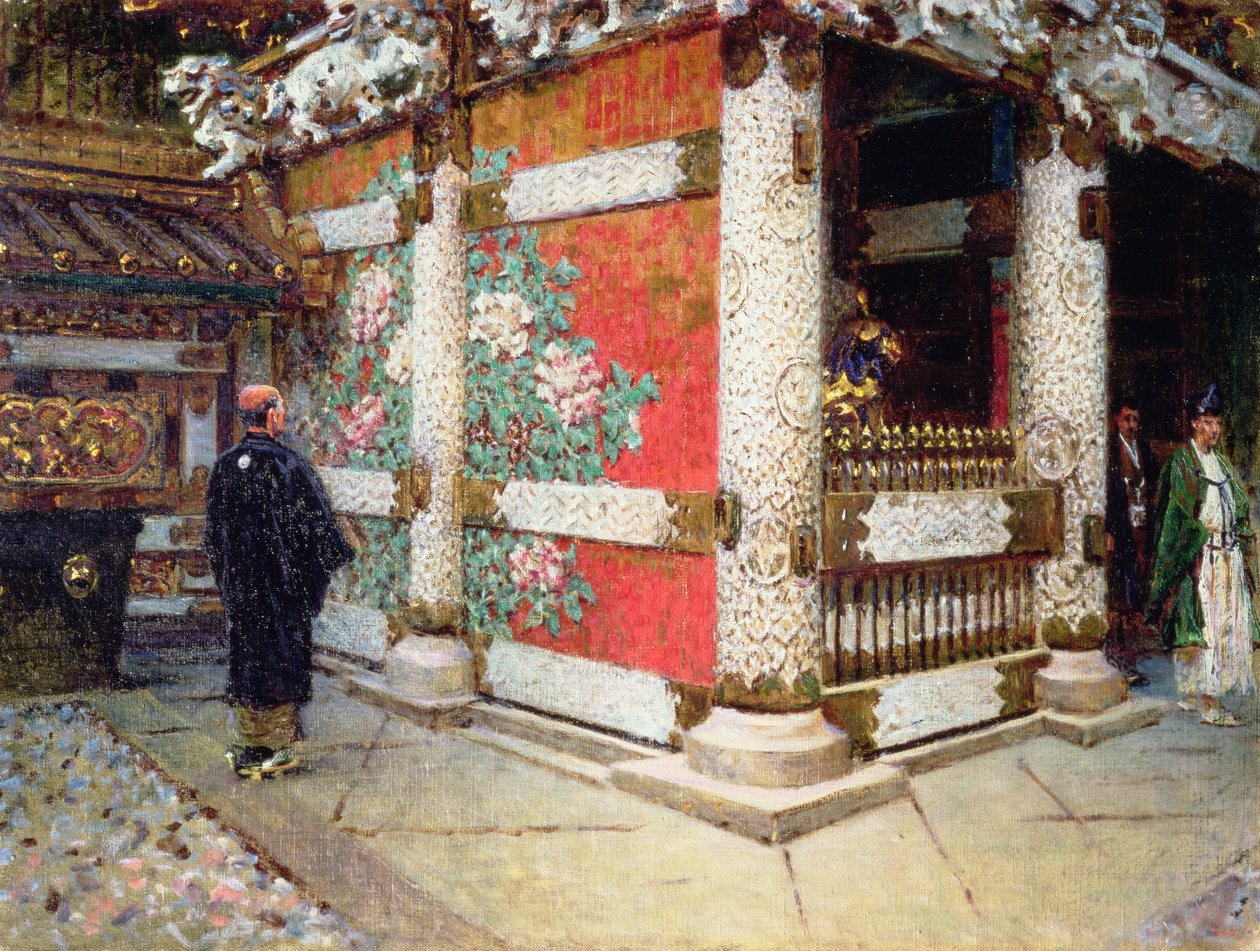 De Shinto-tempel in Nikko, Japan door Vasili Vasilievich Vereshchagin