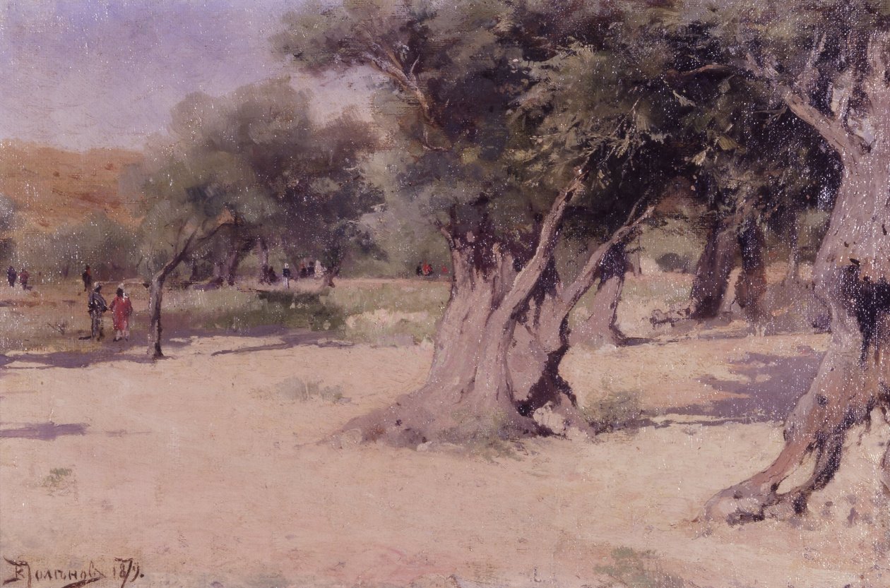 Olijfbomen in het Heilige Land door Vasilij Dmitrievich Polenov