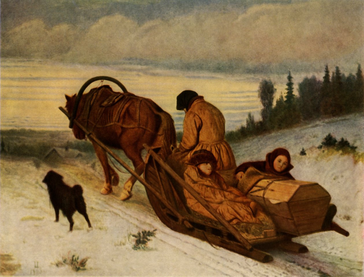 Het begeleiden van de doden, 1865, 1965 door Vasily Perov