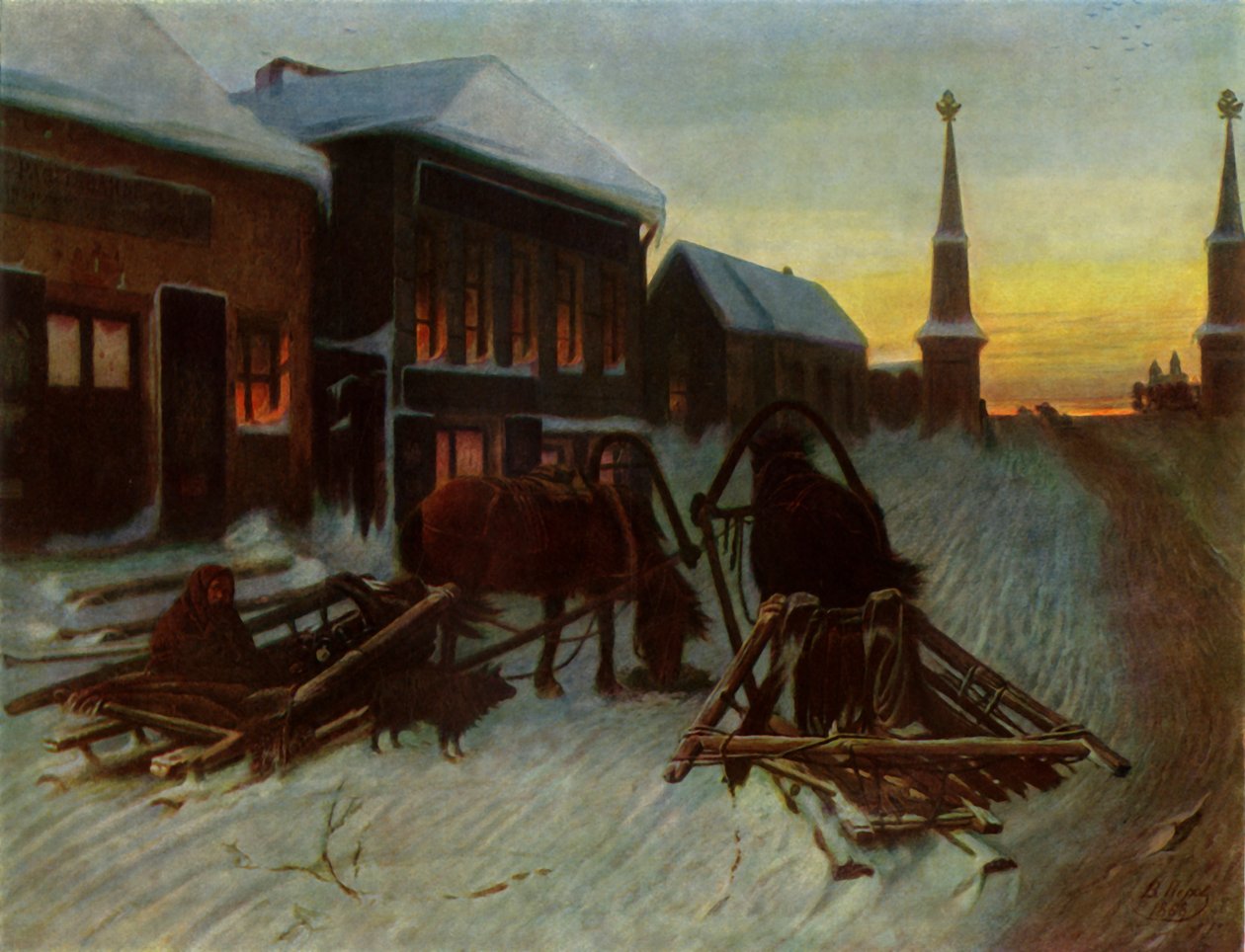 Het bierhuis bij de tolbrug, 1868, 1965 door Vasily Perov