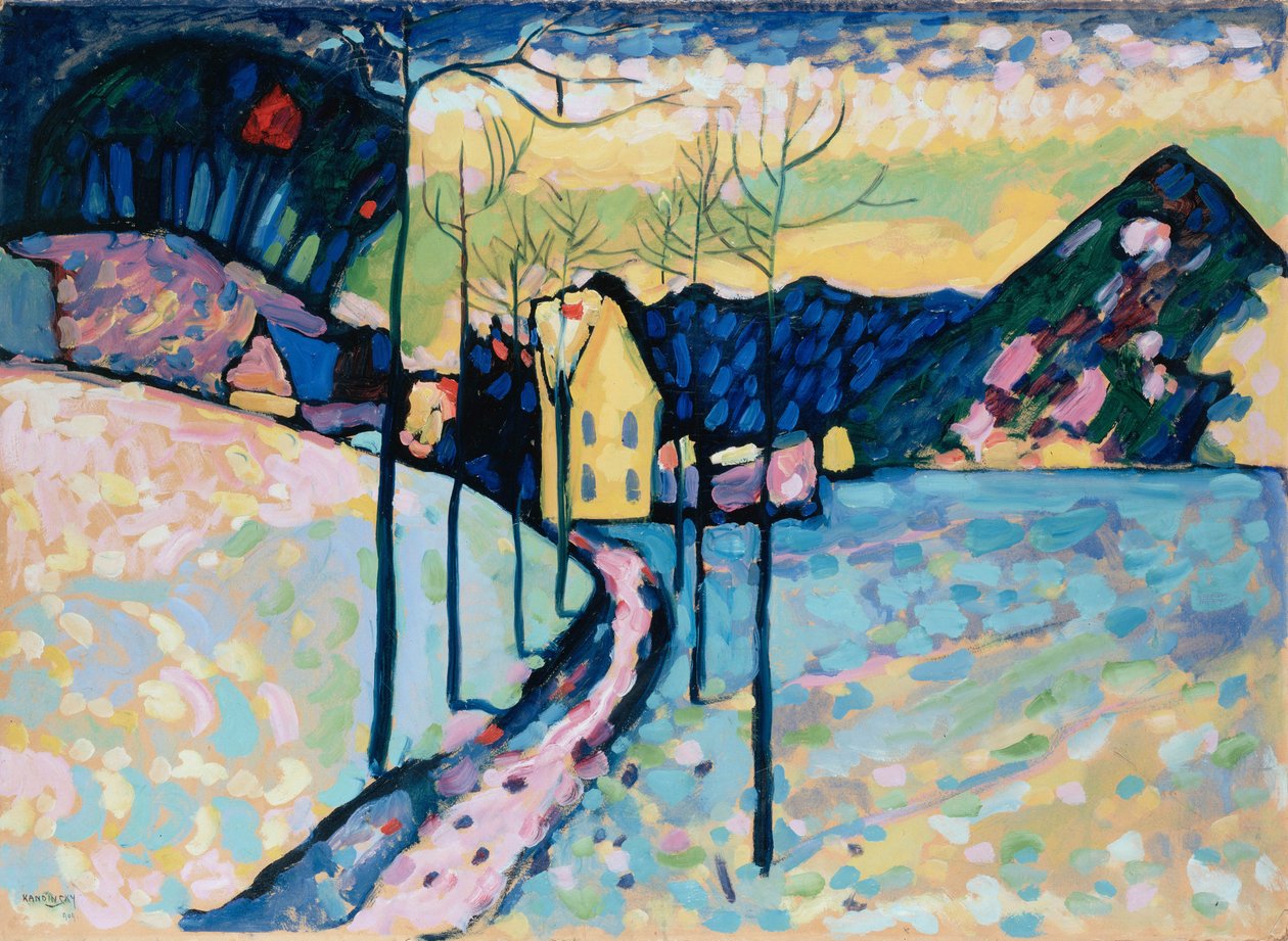 Winterlandschap, 1909 door Wassily Kandinsky