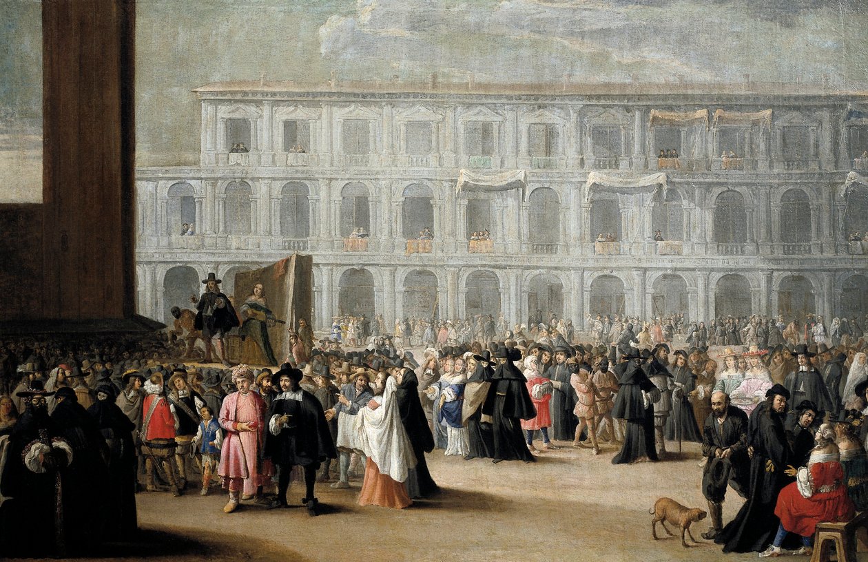 Carnaval op het San Marcoplein, Venetië door Venetian School