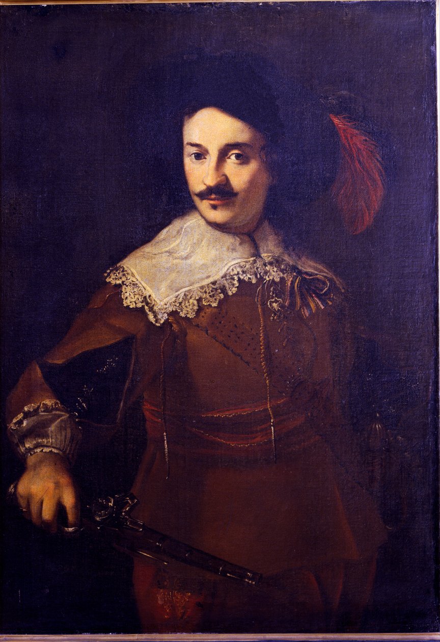 Zelfportret met een pistool, c.1610 door Ventura di Arcangelo Salimbeni