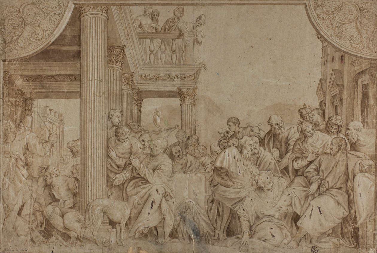 Christus in het huis van Simon door Veronese (Paolo Caliari)