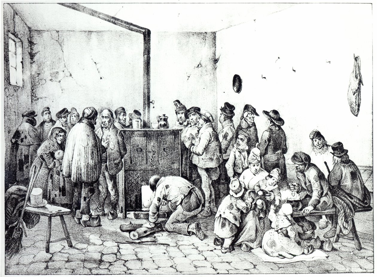 De openbare verwarmingsruimte in Parijs, 1840 door Victor Adam