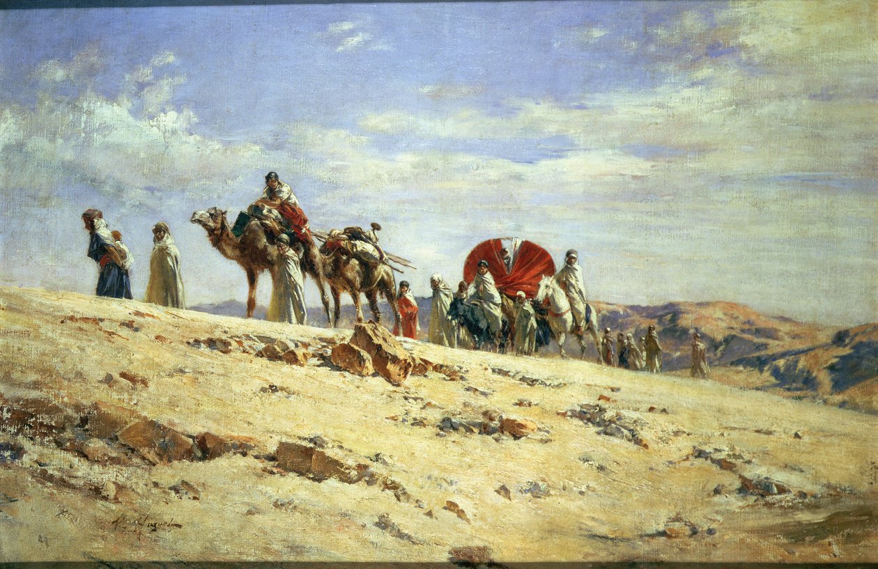 De karavaan door Victor Pierre Huguet