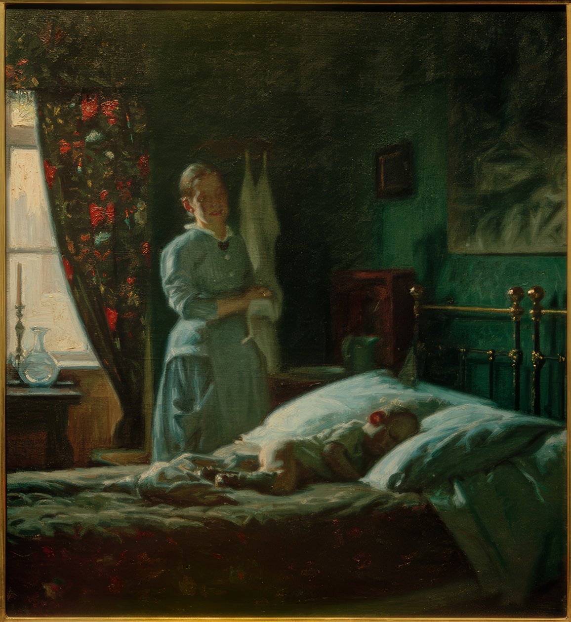 Slaapkamerscène door Viggo Johansen