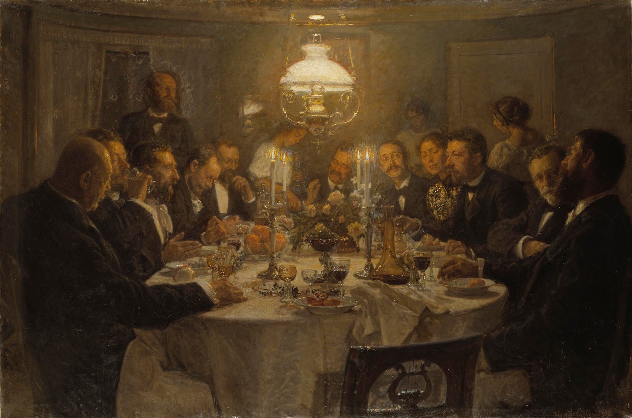 Een kunstenaarsbijeenkomst, 1903 door Viggo Johansen