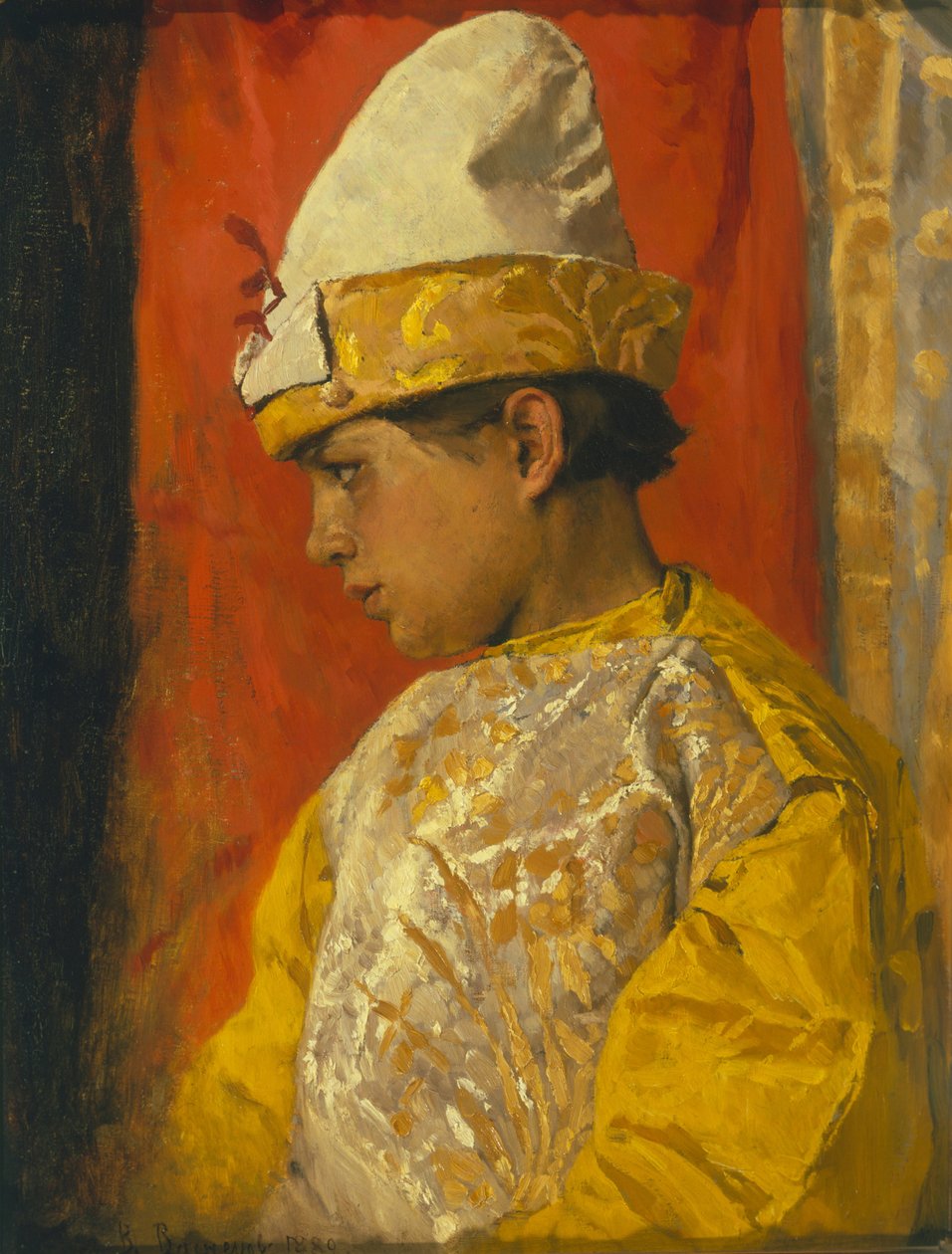 In skomorokh-kleding, 1882 door Viktor Mikhaylovich Vasnetsov