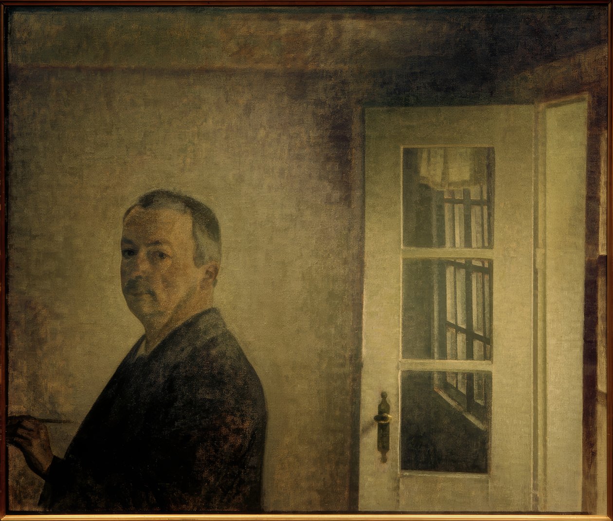 Zelfportret. "Spurveskjul" door Vilhelm Hammershoi