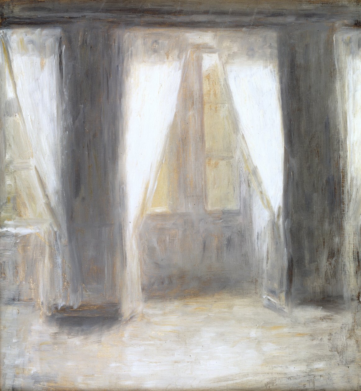 De woonkamer op Frederiksberg Allé door Vilhelm Hammershøi
