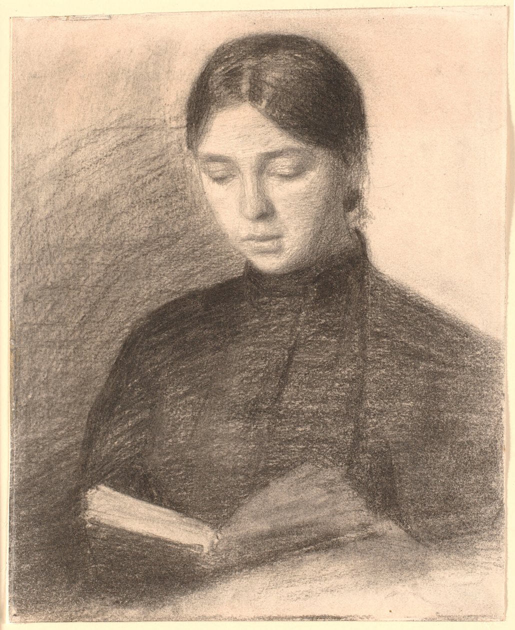 De zus van de kunstenaar Anna leest door Vilhelm Hammershøi