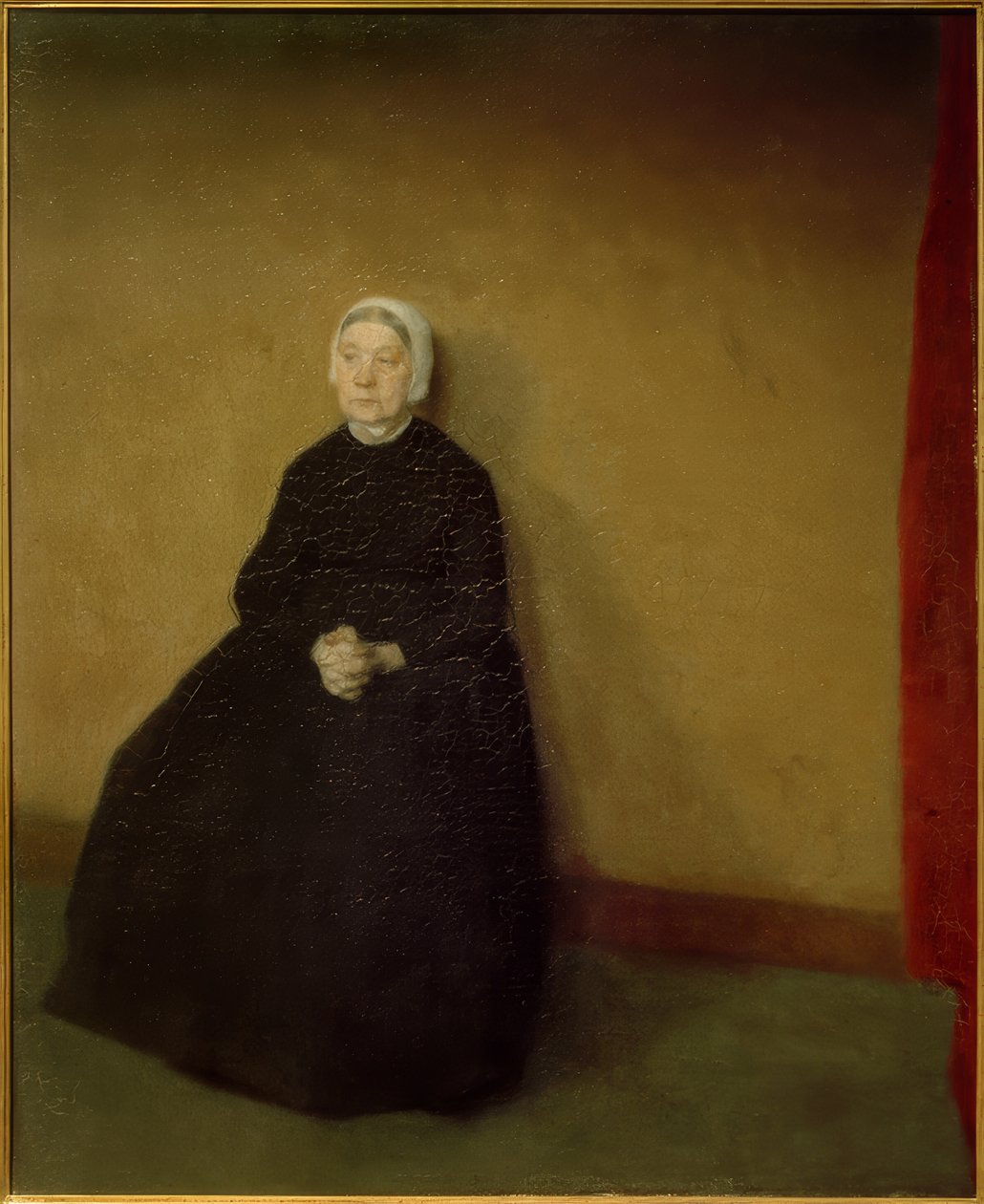 Een oude vrouw door Vilhelm Hammershoi