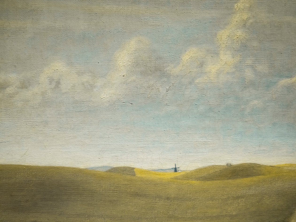 Landschap (zicht op Refsnaes) (detail) door Vilhelm Hammershoi