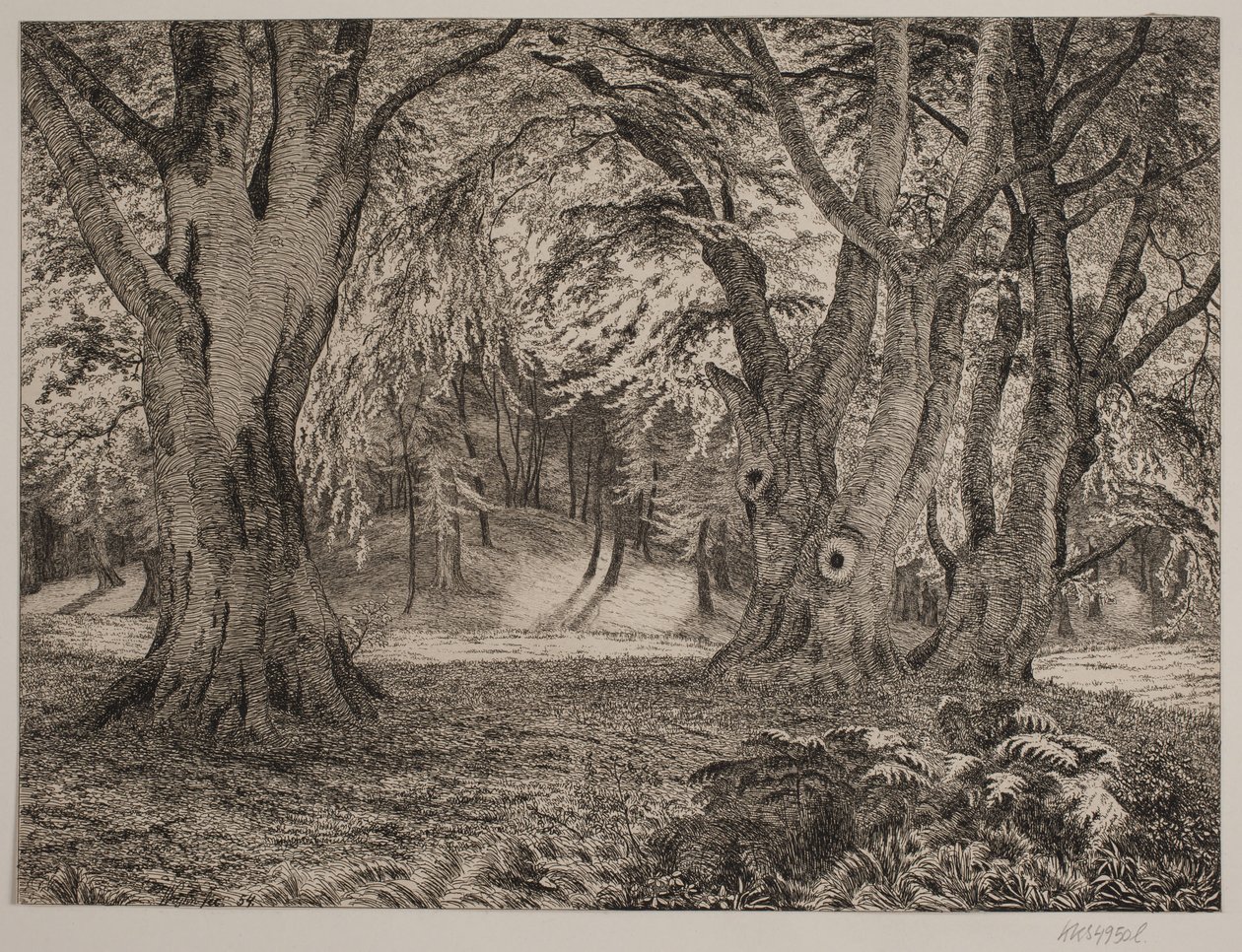 Het binnenste van een bos door Vilhelm Kyhn