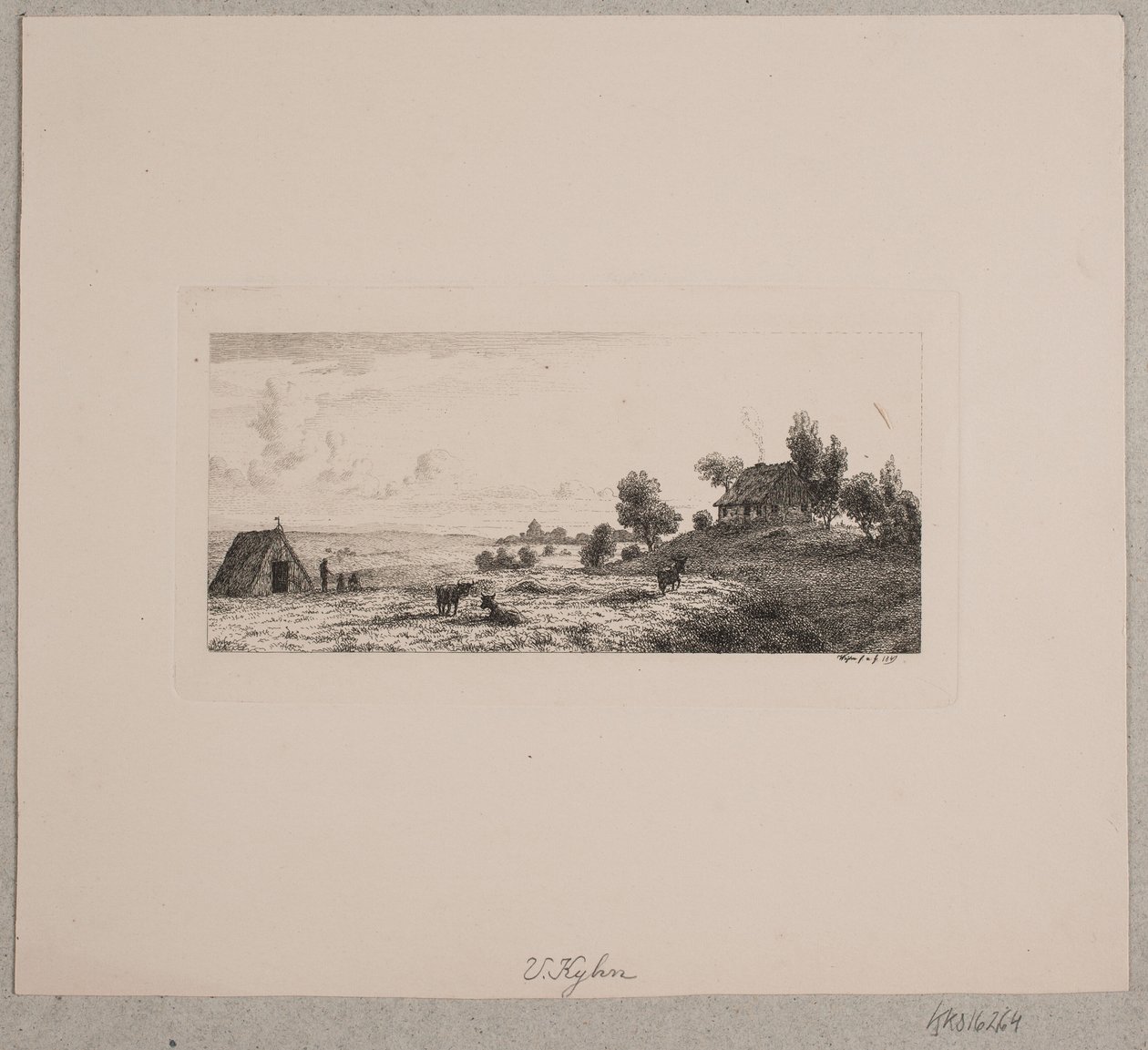 Landschap met een boerderij en een hut door Vilhelm Kyhn