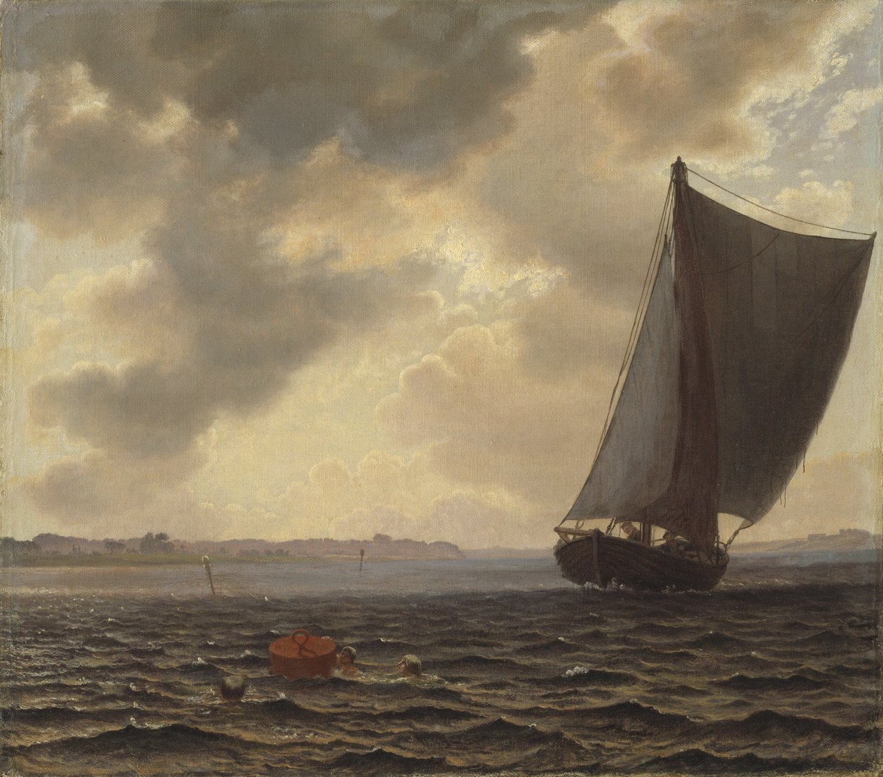 Zeilboten in Guldborg Sound door Vilhelm Kyhn