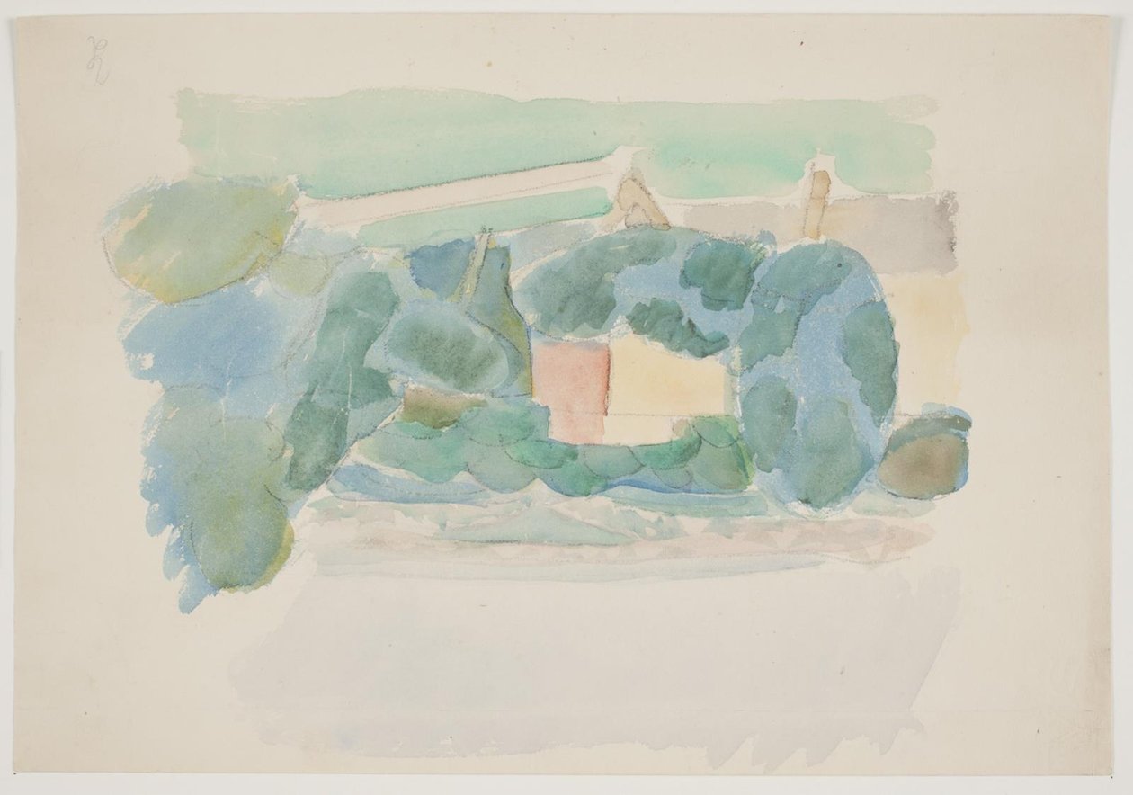 Frans landschap met huizen op de voorgrond. Zuid-Frankrijk door Vilhelm Lundstrøm