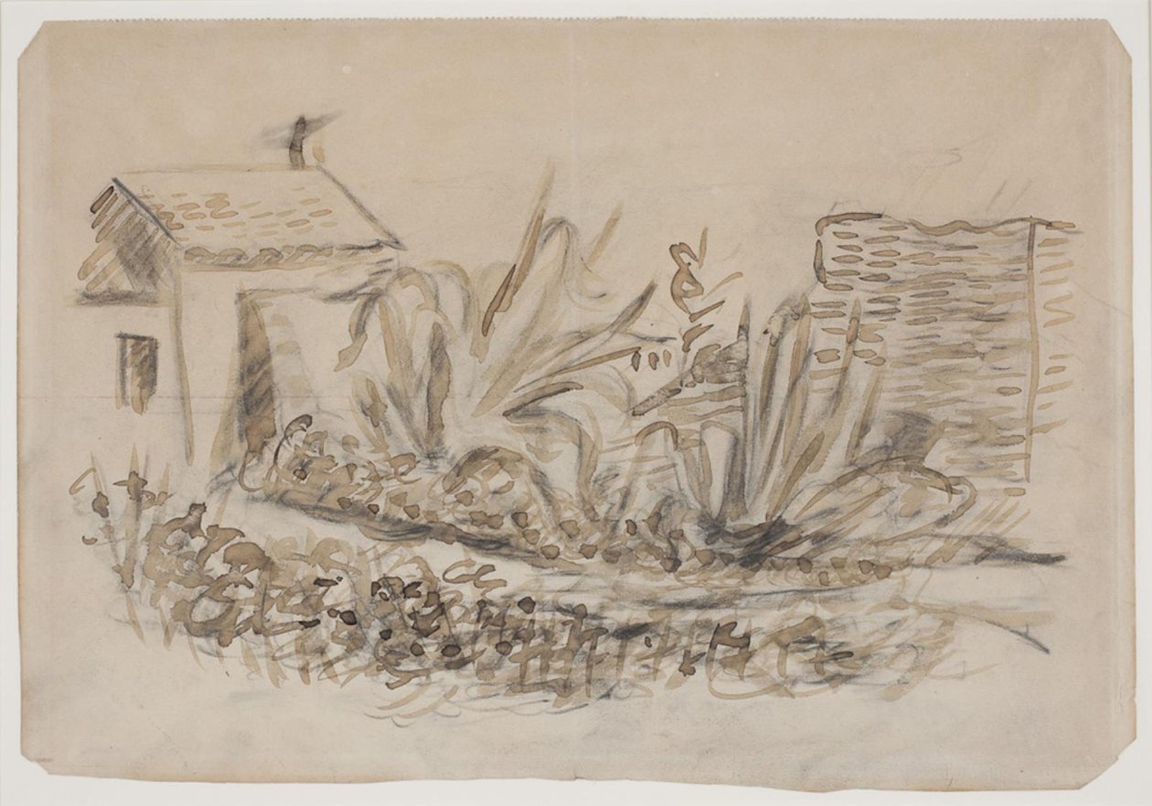 Landschap met huis links. Zuid-Frankrijk door Vilhelm Lundstrøm