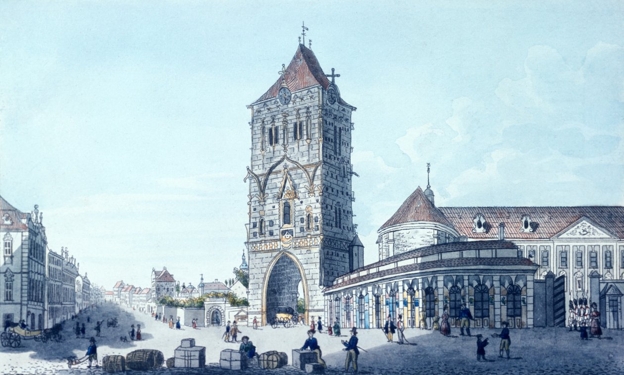 Poedertoren en Prikopystraat door Vincenc Morstadt