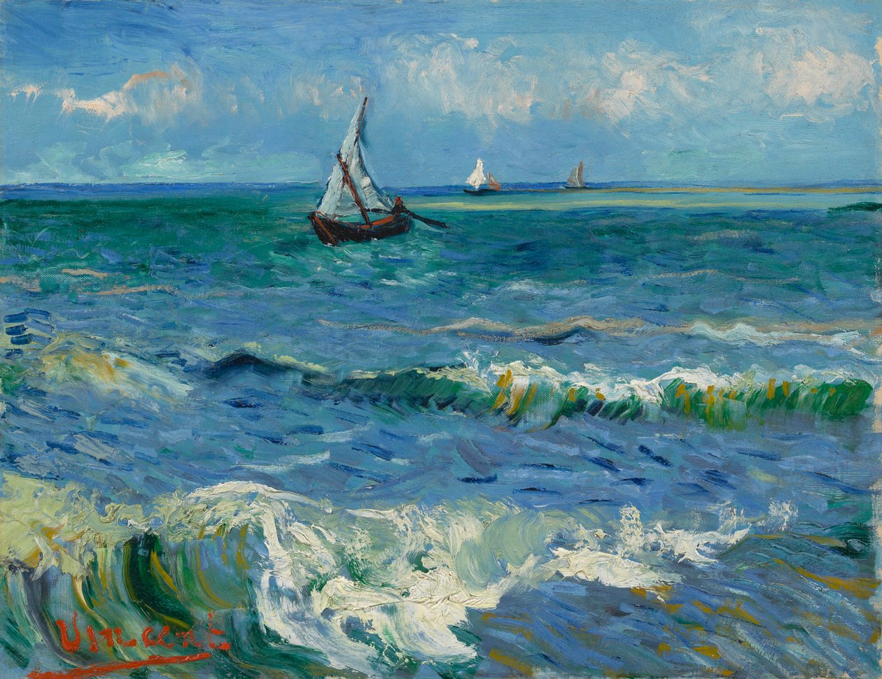 Zeegezicht bij Les Saintes-Maries-de-la-Mer door Vincent van Gogh
