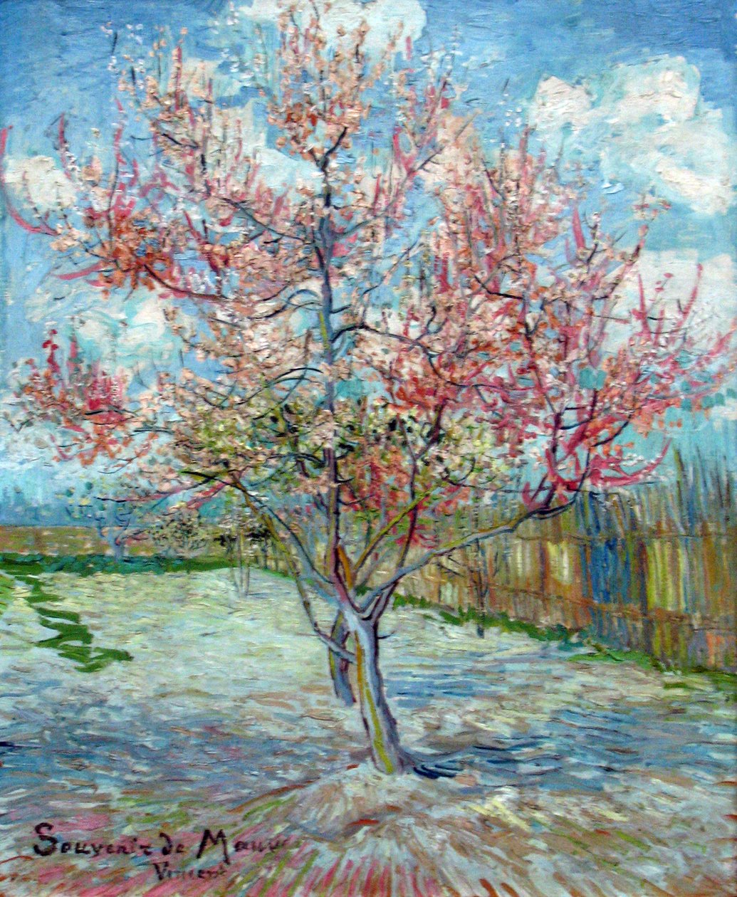 Roze Perzikbomen (Souvenir de Mauve) door Vincent van Gogh