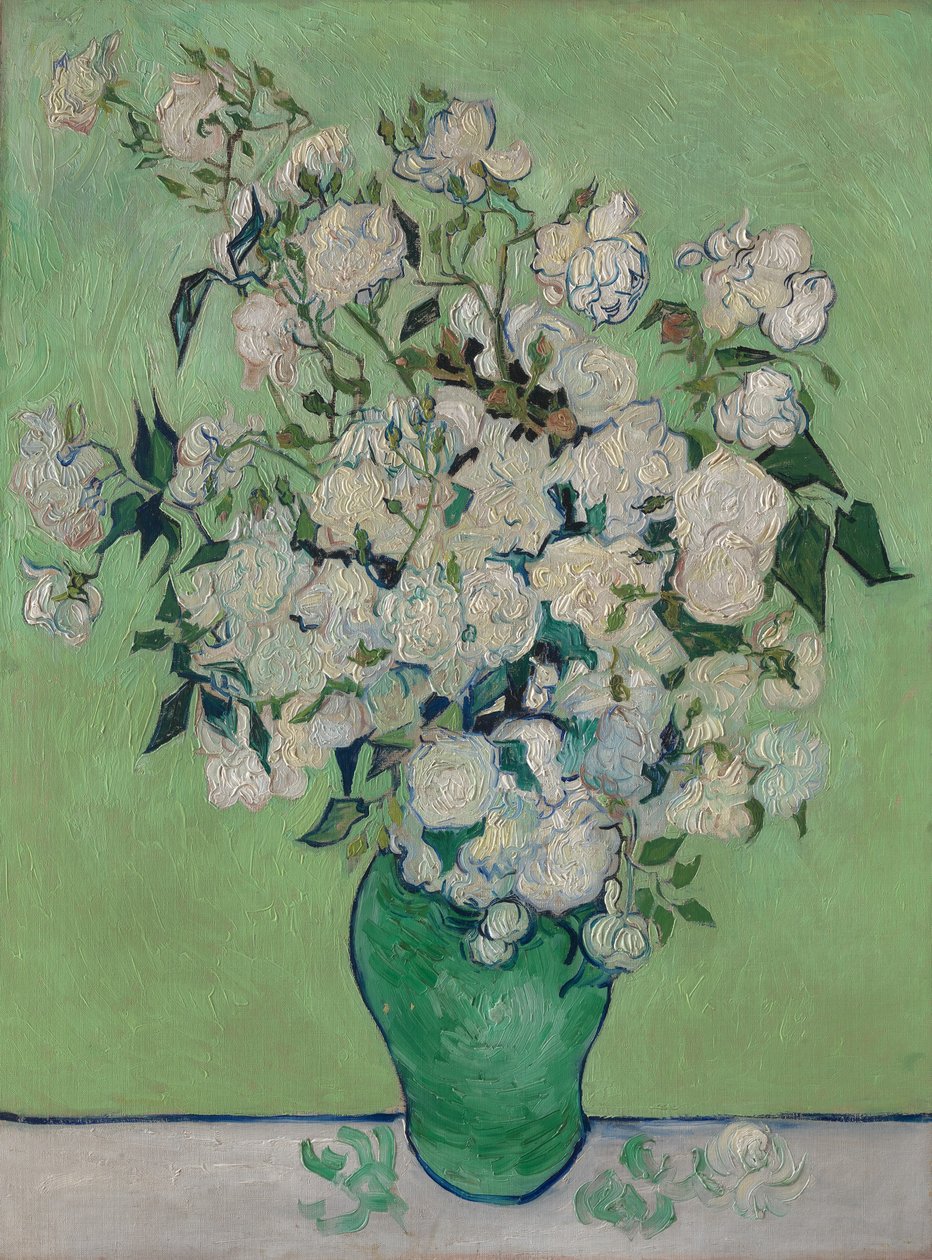 Een vaas met rozen door Vincent van Gogh