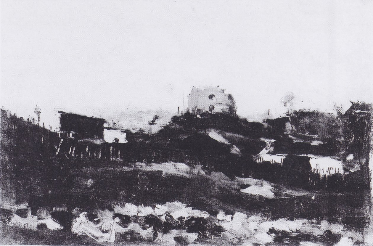 Uitzicht op Montmartre met steengroeve door Vincent van Gogh