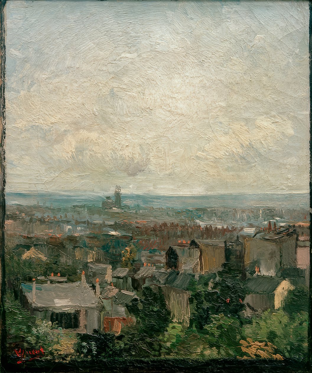 Uitzicht op de daken van Parijs door Vincent van Gogh