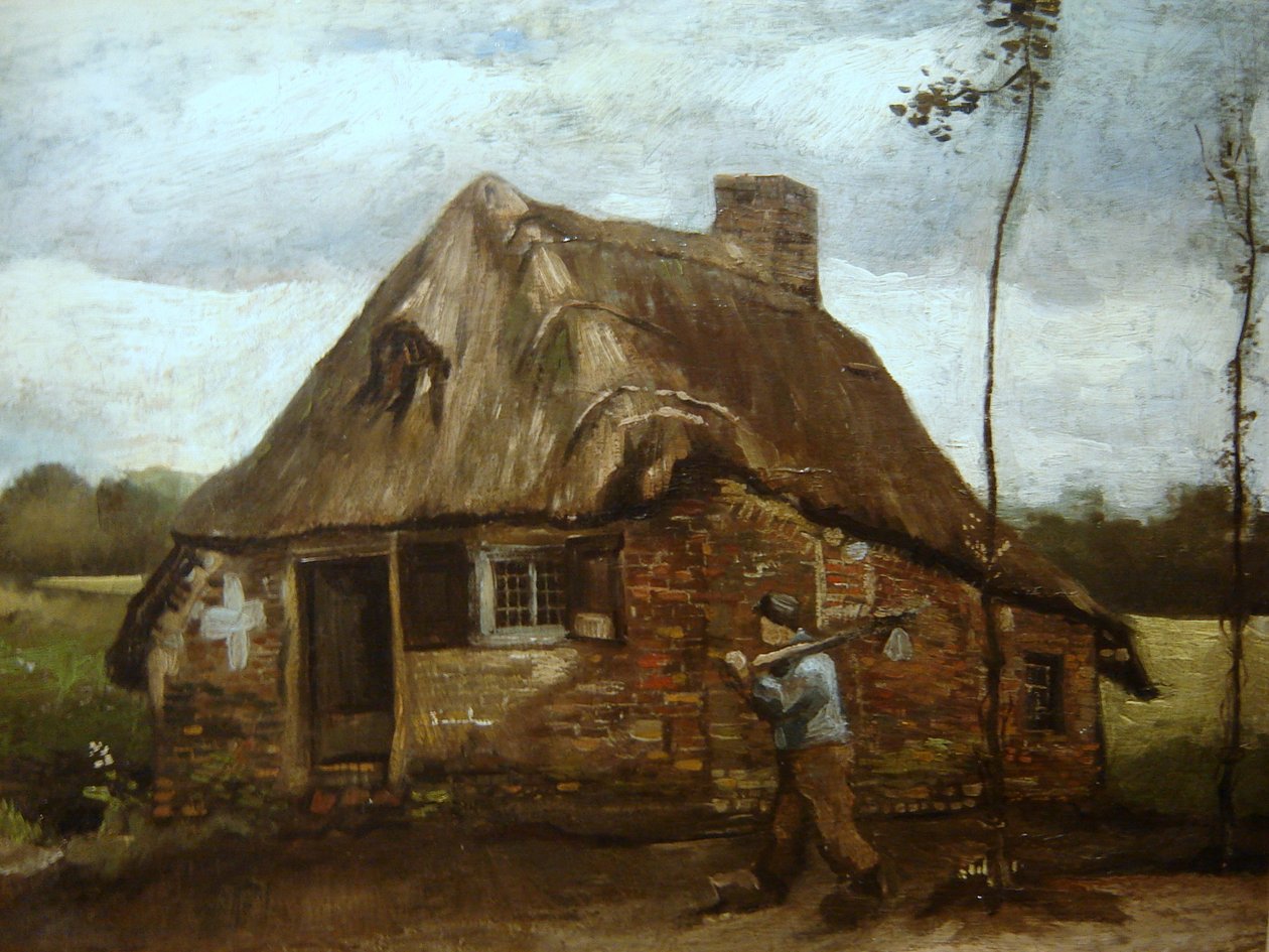Hut met Boer die naar Huis Terugkeert door Vincent van Gogh