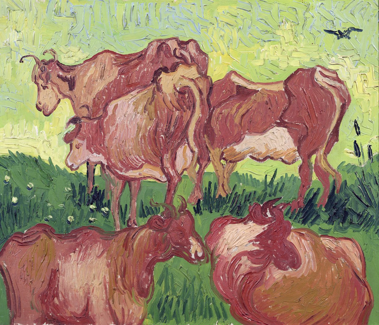 Koeien, 1890 door Vincent van Gogh