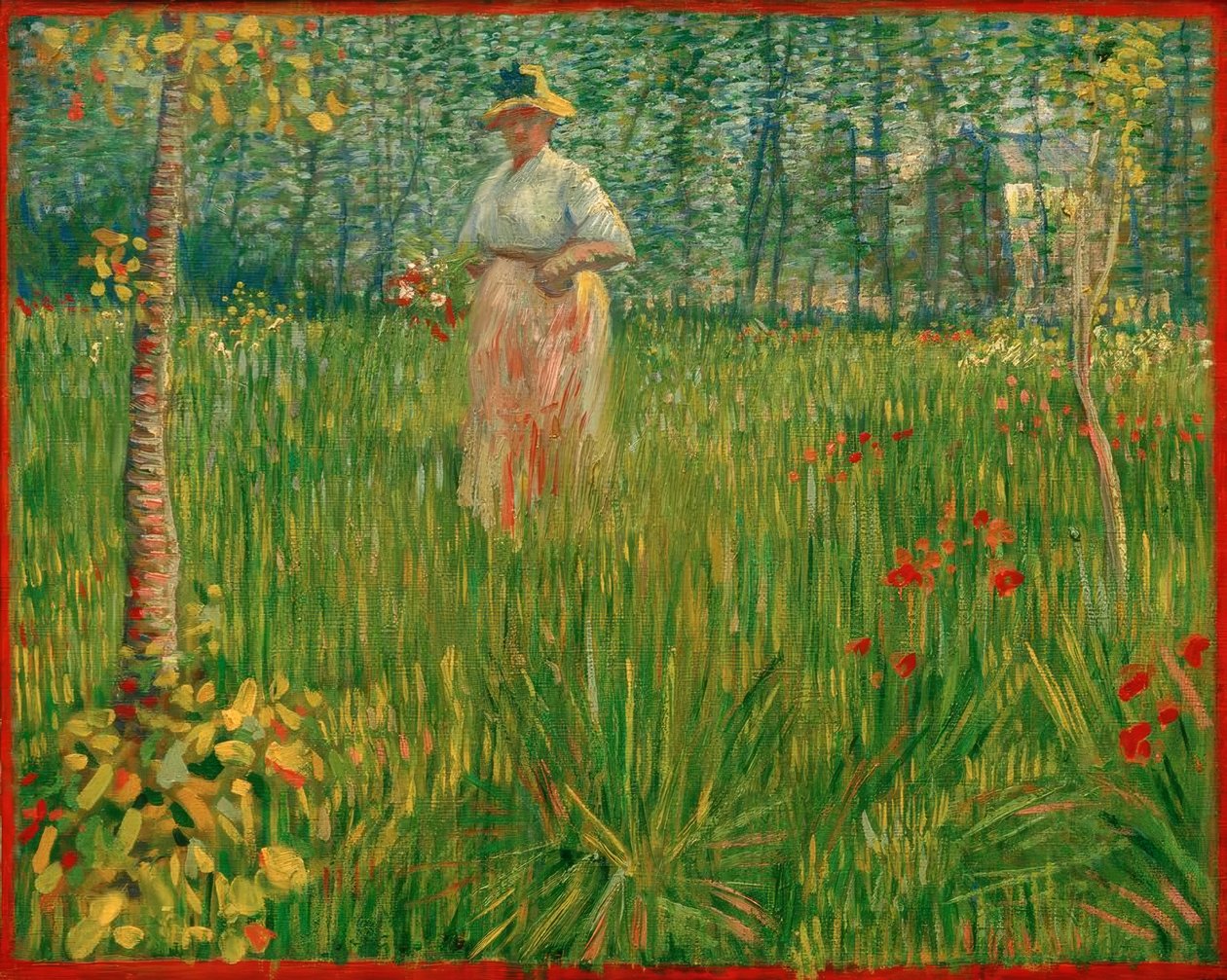 Vrouw in een tuin door Vincent van Gogh