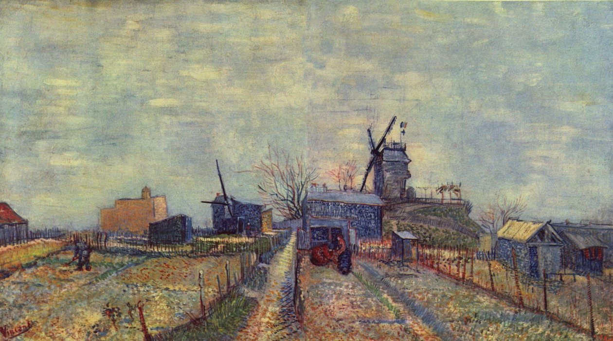 Groentetuinen op Montmartre door Vincent van Gogh