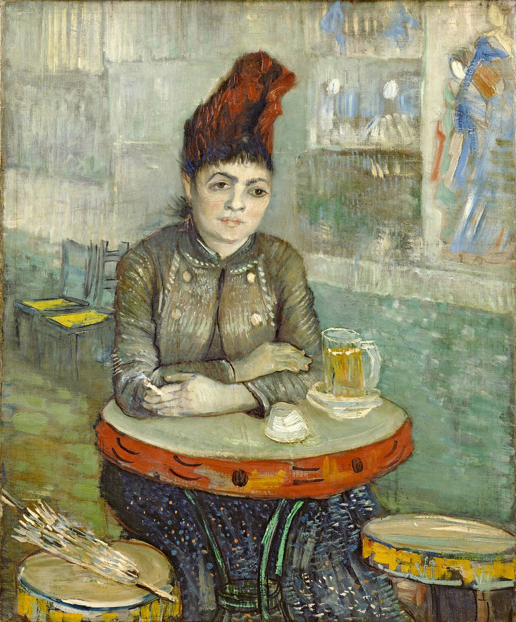 In het café: Agostina Segatori in Le tambourin door Vincent van Gogh