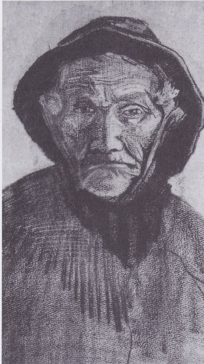Hoofd van een Oude Visser met Zuidwester door Vincent van Gogh