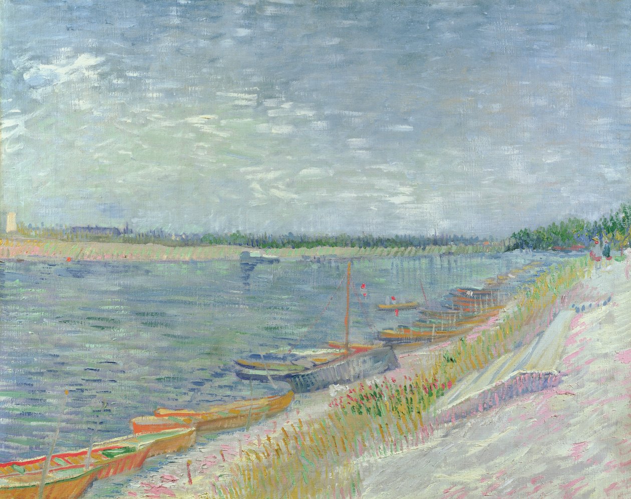 Afgemeerde Boten, 1887 door Vincent van Gogh